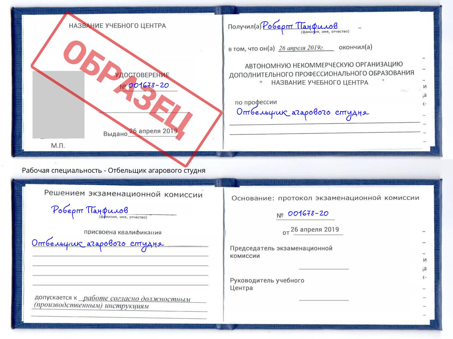 Отбельщик агарового студня Красный Сулин