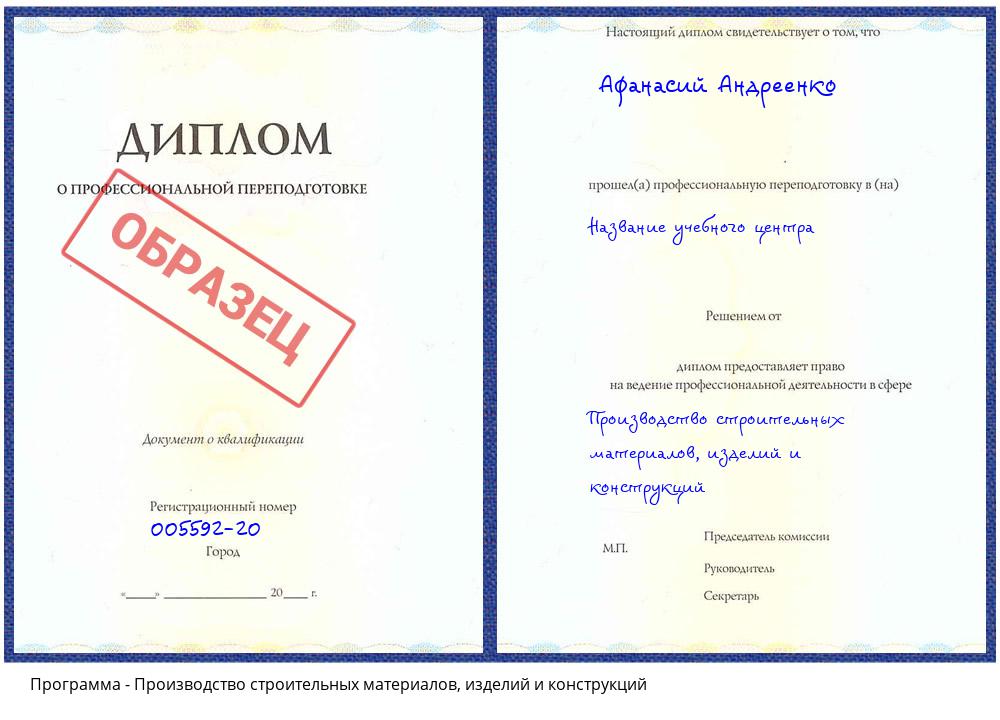Производство строительных материалов, изделий и конструкций Красный Сулин